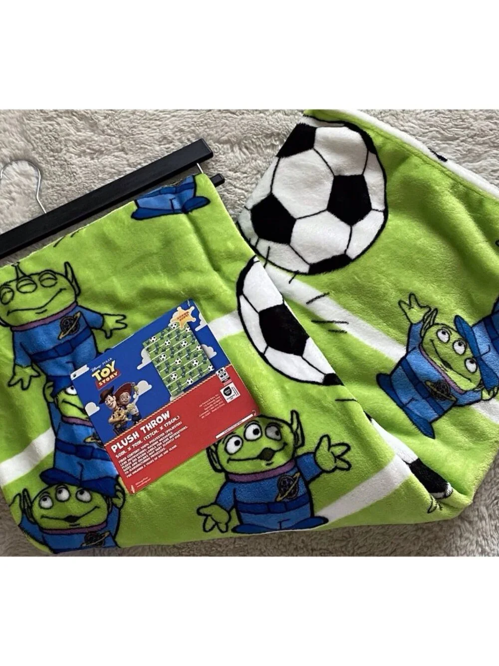Disney Pixar Toy Story Throw Blanket The Claw Aliens & Soccer‎ Balls 50”X70” NEW